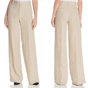 THEORY Piazza Wide-Leg Linen Pants Size 2